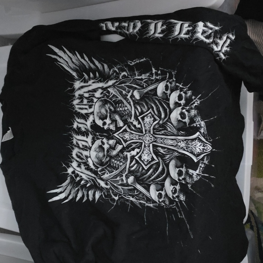 Black Graphic T-Shirt Long Sleeve
